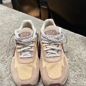 Nike Beige and Pink Accented Running Sneakers